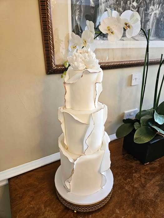 3 tier fondant wrapped cake